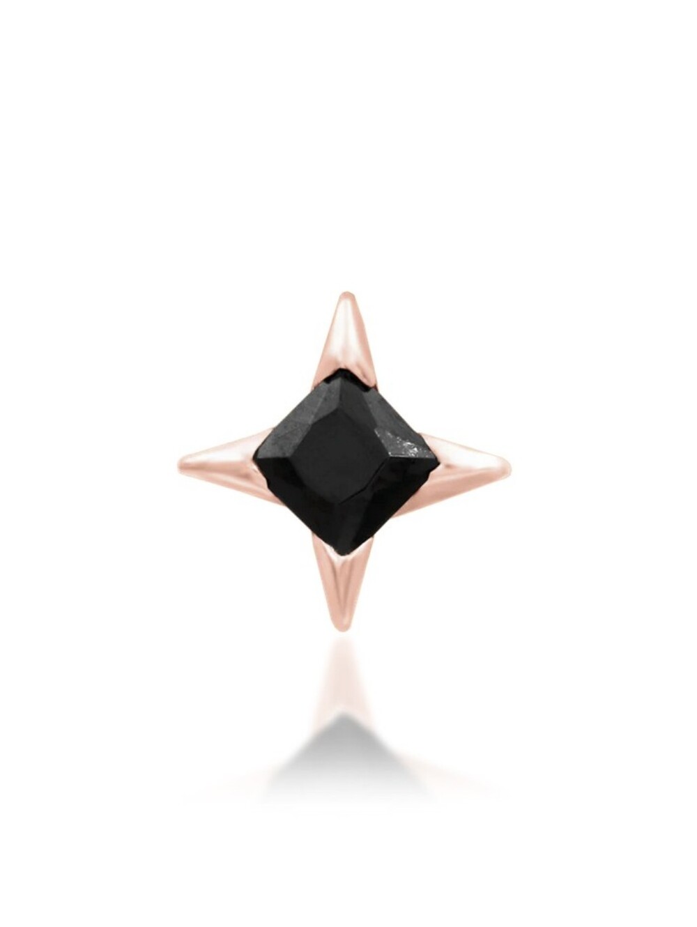 Corvin Threadless End with Black CZ from Junipurr in Rose Gold